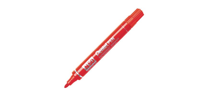 Marcatore permanente Pentel N50 fusto in metallo punta tonda 12 pezzi