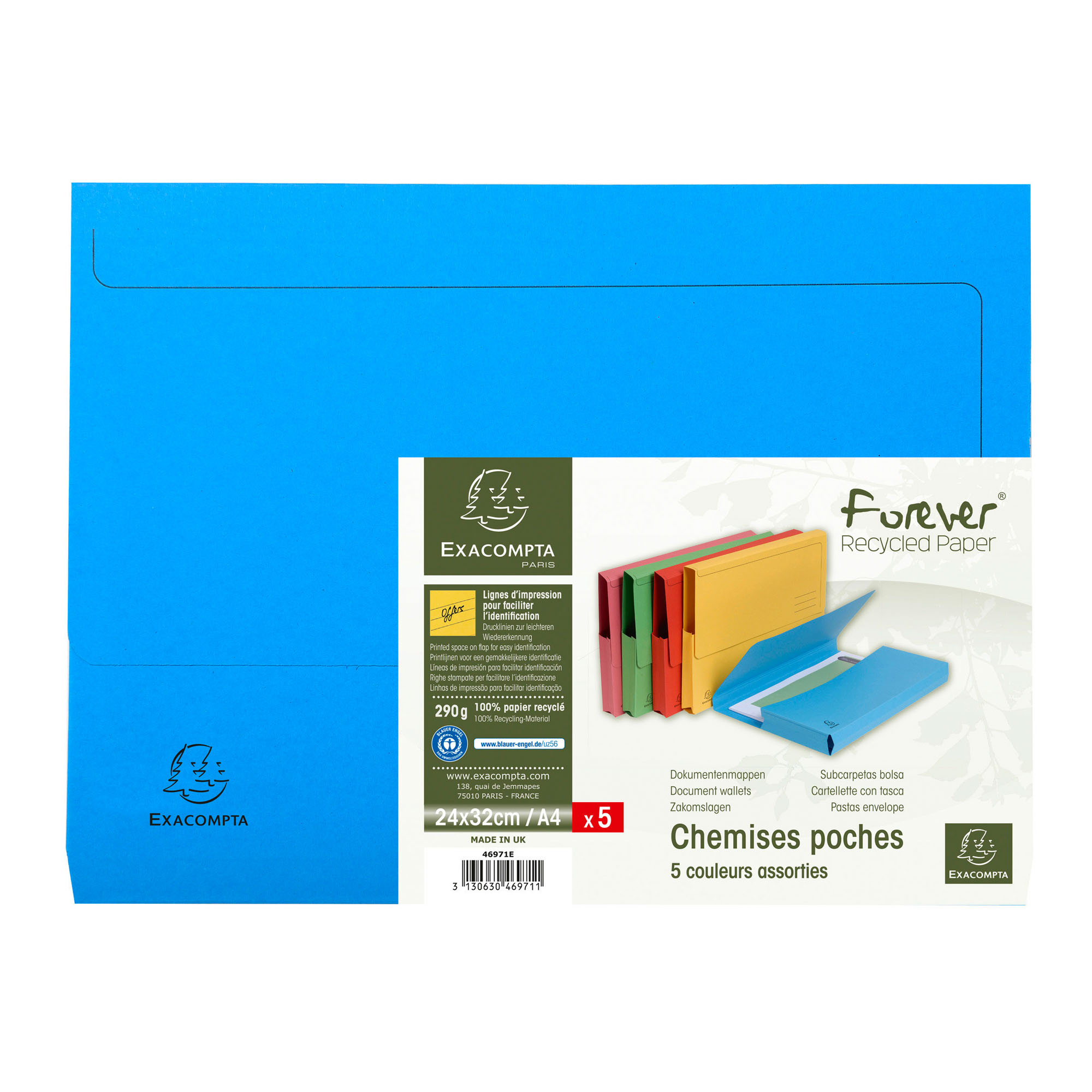 Exacompta Bolsas Documentos Forever®, A4 300 Fls Cartão Rígido