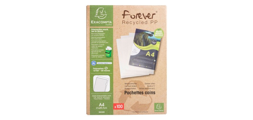 Dossier uñero polipropileno reciclado Forever® 12/100e Cristal - paquete de 100