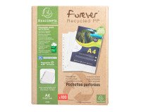 Fundas multitaladro polipropileno reciclado Forever® 6/100e Cristal - paquete de 100