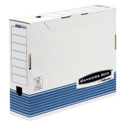 Archiefdozen karton Fellowes Bankers Box - rug 10 cm - blauw