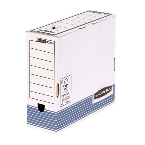 Boîte archives carton Bankers Box by Fellowes - dos 10 cm - bleue