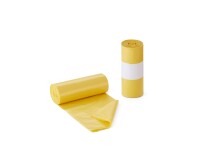 Rollo de 25 bolsas de basura 54 x 60 cm 20 micras amarilla