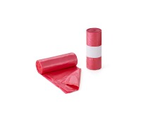 Rollo de 25 bolsas de basura 52 x 60 cm 20 micras roja