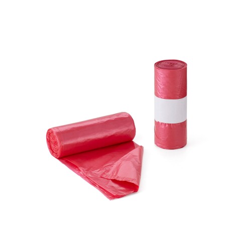 Rollo de 25 bolsas de basura 52 x 60 cm 20 micras roja