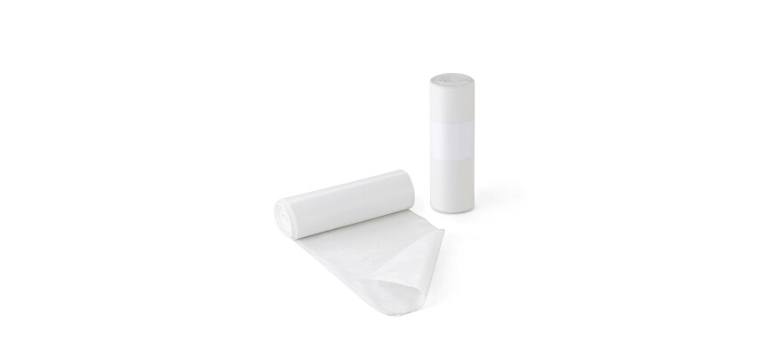 Rollo de 25 bolsas de basura 52 x 60 cm 20 micras blanca