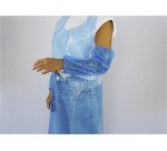 Coprimanica monouso in LDPE azzurro, 100 unità