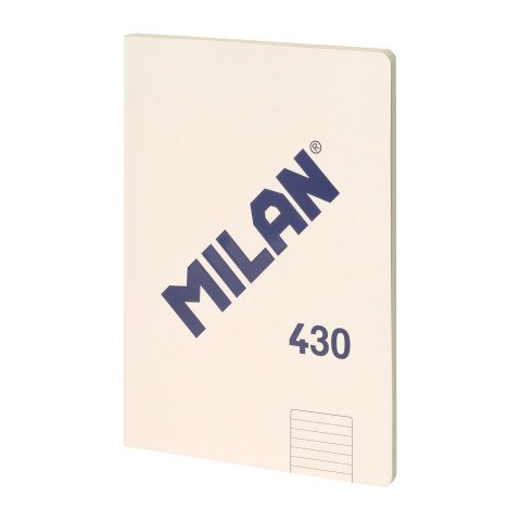 Cuaderno encolado tapa flexible A4 48 hojas Rayas MILAN Blanco