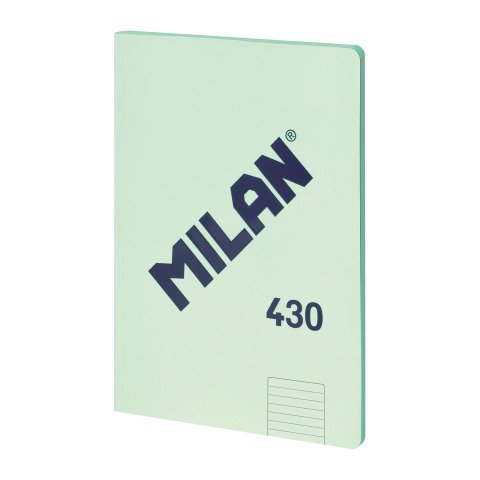 Cuaderno encolado tapa flexible A4 48 hojas Rayas MILAN Verde Menta