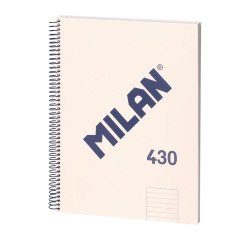 Cuaderno tapa cartón duro A4 80 hojas Rayado MILAN Blanco