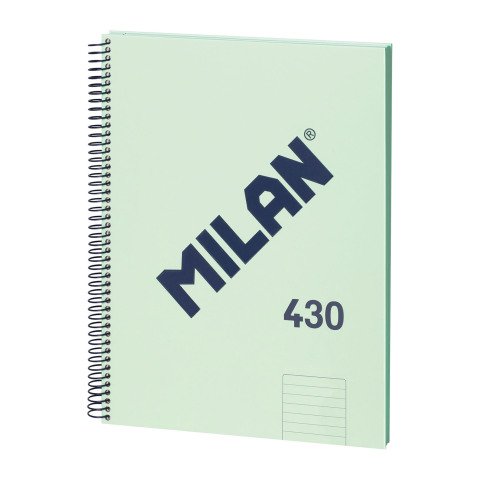 Cuaderno tapa cartón duro A4 80 hojas Rayado MILAN Verde Menta