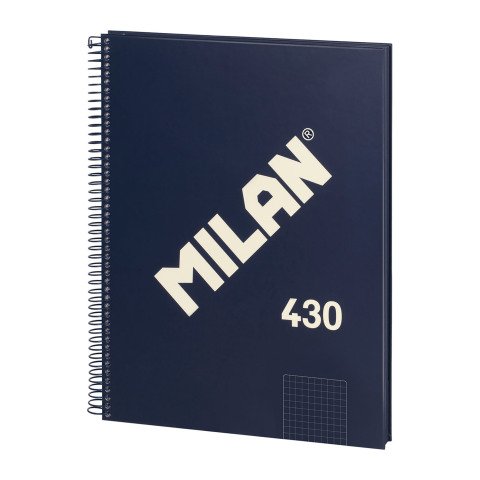 Cuaderno tapa cartón duro A4 80 hojas 5 x 5 MILAN Azul Marino