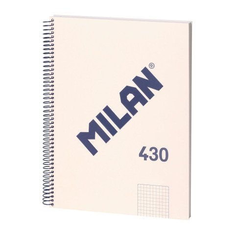 Cuaderno tapa cartón duro A4 80 hojas 5 x 5 MILAN Blanco