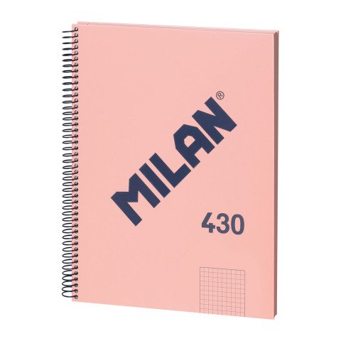 Cuaderno tapa cartón duro A4 80 hojas 5 x 5 MILAN Rosa
