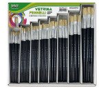 Pennello punta piatta serie 577 - punta a spatola in pura setola - Lebez - Assortimeno vetrinetta 168 pezzi