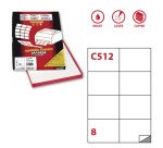 Etichette adesive C/512 - in carta - permanenti - 105 x 74,25 mm - 8 et/fg - 100 fogli - bianco - Markin