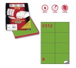 Etichette adesive C/512 - in carta - permanenti - 105 x 74,25 mm - 8 et/fg - 100 fogli - verde - Markin