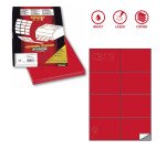 Etichette adesive C/512 - in carta - permanenti - 105 x 74,25 mm - 8 et/fg - 100 fogli  - rosso - Markin
