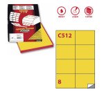 Etichette adesive C/512 - in carta - permanenti - 105 x 74,25 mm - 8 et/fg - 100 fogli - giallo - Markin