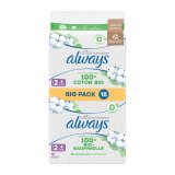 Serviettes hygiéniques long avec ailettes Cotton Bio Always