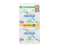Serviettes hygiéniques long avec ailettes Cotton Bio Always