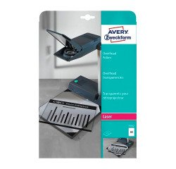 Transparencias A4 para láser Avery paquete de 25 hojas