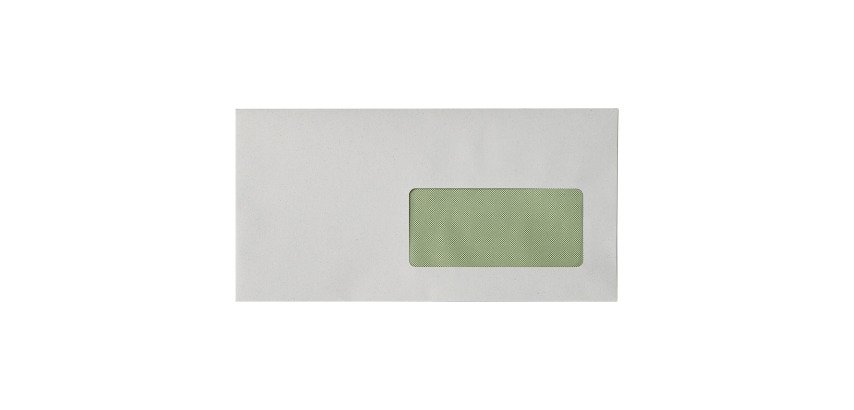Envelope 110 x 220 mm recycled budget 80 g window 45 x 100 mm - Box of 500