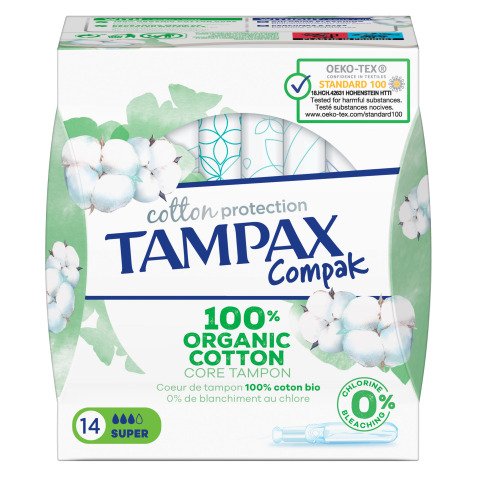 Tampons Tampax Cotton Protection Compak - Boîte de 14