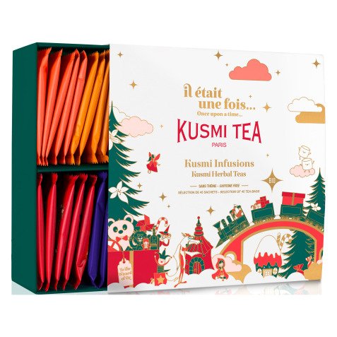 Kusmi Infusions bio Noël - Coffret 45 sachets enveloppés - 90 g