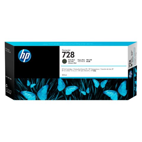 HP 728 (F9J68A) cartucho original negro mate de alta capacidad 300 ml