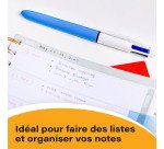 Stylo bille Bic 4 couleurs rétractable 0,6 mm