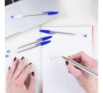 Stylo bille Bic Cristal Original à capuchon pointe 1 mm - écriture moyenne 