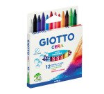 Pastelli a cera - lunghezza 90 mm - diametro 8,50 mm - colori assortiti - Giotto - conf. 12 pezzi