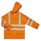Chaqueta de lluvia alta visibilidad naranja