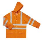 Veste de pluie haute visibilité orange fluo
