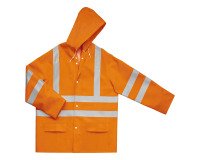 Chaqueta de lluvia alta visibilidad naranja