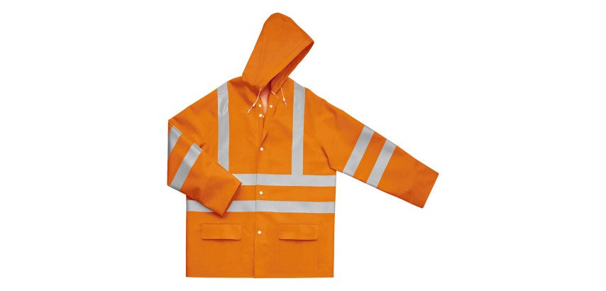 Rain jacket high visibility fluo orange
