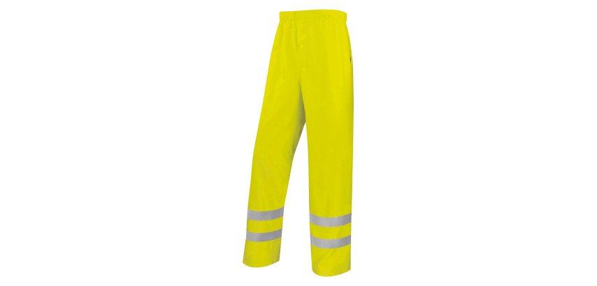 Pantalon de pluie haute visibilité, jaune fluo