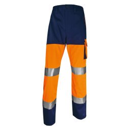 Werkbroek hoge zichtbaarheid fluo oranje