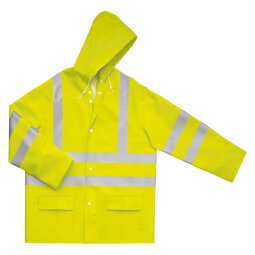 Veste de pluie haute visibilité jaune fluo