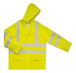 Chaqueta de lluvia alta visibilidad amarilla