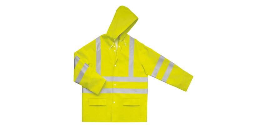 Chaqueta de lluvia alta visibilidad amarilla