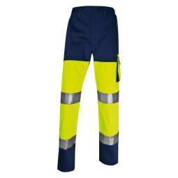 Werkbroek hoge zichtbaarheid fluo geel