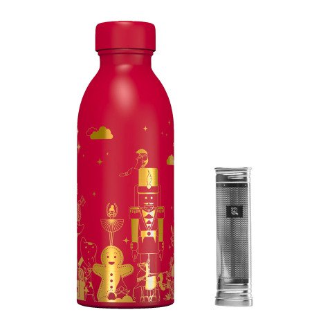Bouteille isotherme 0,49 L avec infuseur Edition spéciale Noël - Rouge