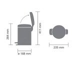 Poubelle métal 3 litres ronde à pédale Brabantia NewIcon