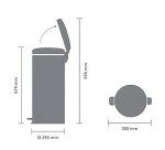 Poubelle 30 litres ronde à pédale Brabantia NewIcon