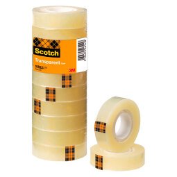 Ruban adhésif Scotch 508 transparent - Largeur 15 mm x longueur 33 m - Lot de 10