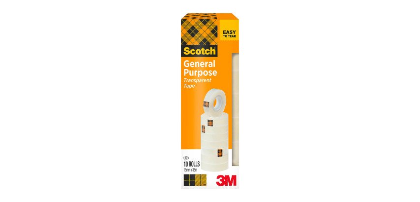 Klebebandrolle Scotch 508 transparent - Länge 33 m - Set von 10 Stück