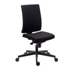 Chaise de bureau Navigo tissu noir - dossier haut - mécanisme Synchrone - pieds noir