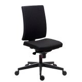 Chaise de bureau Navigo tissu noir - dossier haut - mécanisme Synchrone - pieds noir